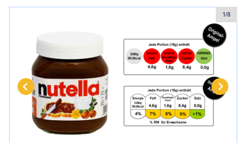 Industrie-Ampel nutella