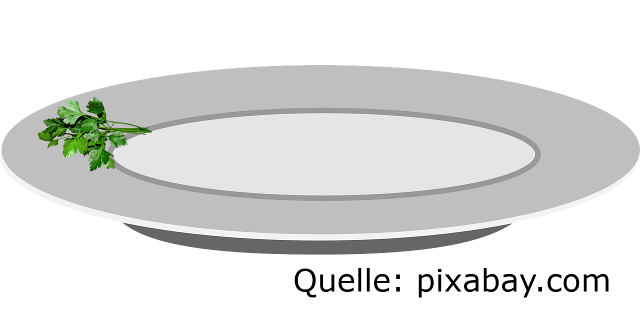 leerer teller Q mit petersilie